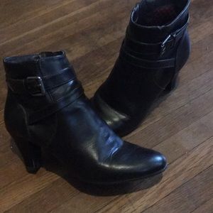 Dark brown booties, 1.5 “ heel